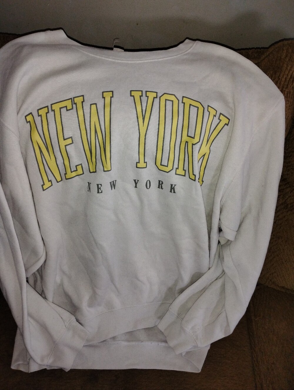 White 'NEW YORK' Graphic Sweatshirt